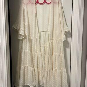 Torrid Swiss Dot Cream Sheer Kimono